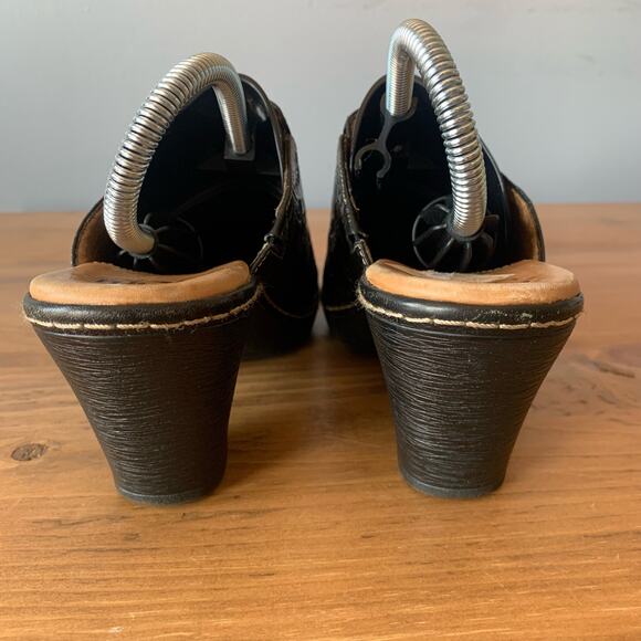 Sofft Clog Mule Womens Size 8.5M Leather Black ShoeTooled Slip-On Work Shoe - Picture 5 of 9